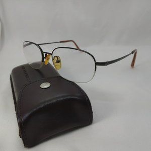 HART SCHAFFNER MARX Eyeglass Frames 809 Metal Full Rim Brown Gray + Case